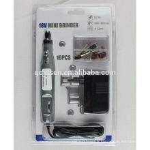 DC Cordless Portable Gravure Carver Hobby Outils électriques rotatifs Kits Drill 10pcs Electric 18v Mini Grinder